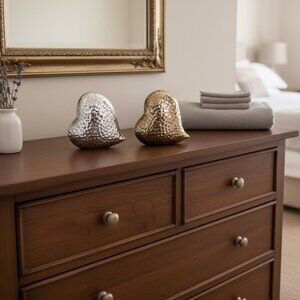 Duo Set Heart Shaped Table Decor Silver or Gold